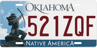 OK license plate 521ZQF