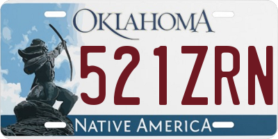 OK license plate 521ZRN