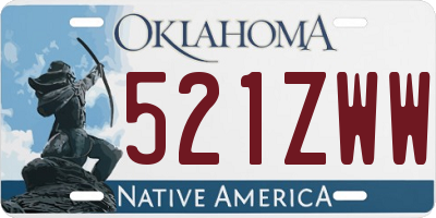 OK license plate 521ZWW