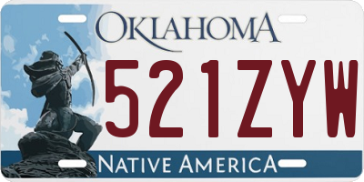 OK license plate 521ZYW