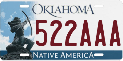 OK license plate 522AAA