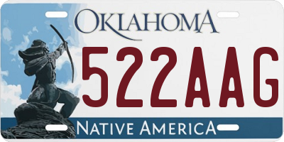 OK license plate 522AAG