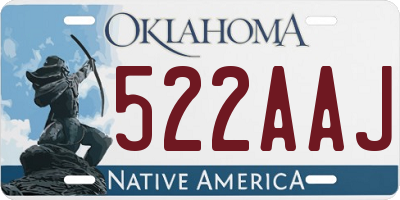 OK license plate 522AAJ