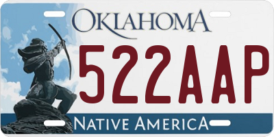 OK license plate 522AAP