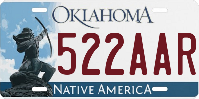 OK license plate 522AAR