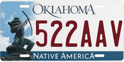OK license plate 522AAV