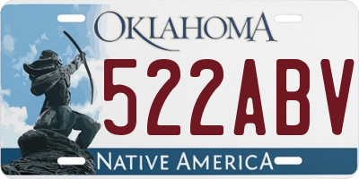 OK license plate 522ABV