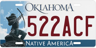 OK license plate 522ACF