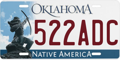 OK license plate 522ADC