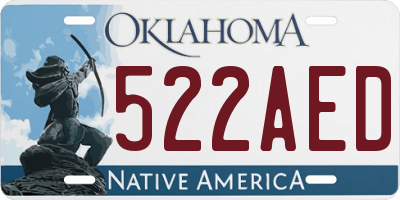 OK license plate 522AED
