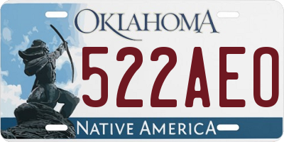 OK license plate 522AEO