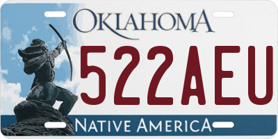 OK license plate 522AEU