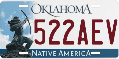 OK license plate 522AEV