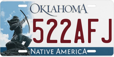 OK license plate 522AFJ