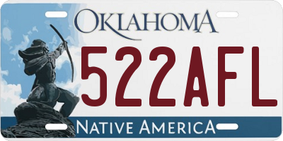 OK license plate 522AFL