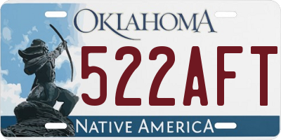 OK license plate 522AFT