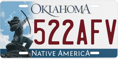 OK license plate 522AFV
