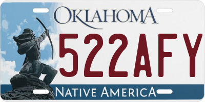 OK license plate 522AFY