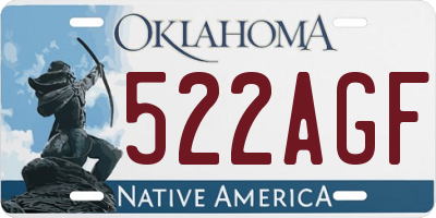 OK license plate 522AGF