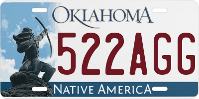 OK license plate 522AGG