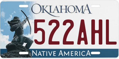 OK license plate 522AHL