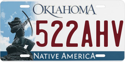 OK license plate 522AHV