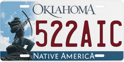 OK license plate 522AIC
