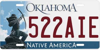 OK license plate 522AIE