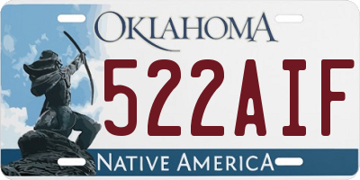 OK license plate 522AIF