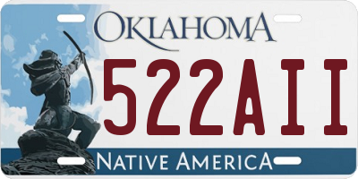 OK license plate 522AII
