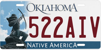 OK license plate 522AIV