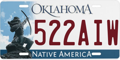 OK license plate 522AIW