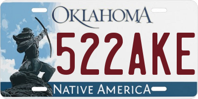 OK license plate 522AKE