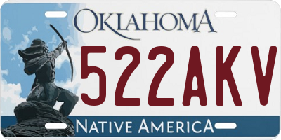 OK license plate 522AKV
