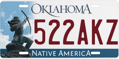 OK license plate 522AKZ