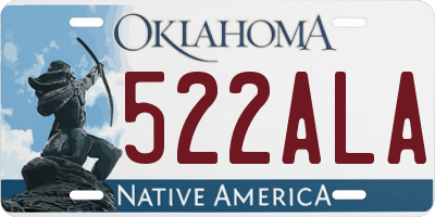 OK license plate 522ALA