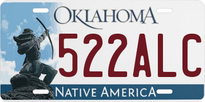 OK license plate 522ALC