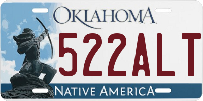 OK license plate 522ALT
