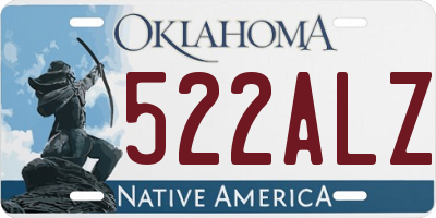 OK license plate 522ALZ