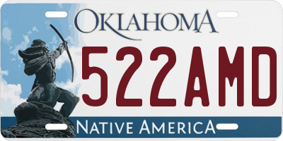 OK license plate 522AMD