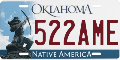 OK license plate 522AME