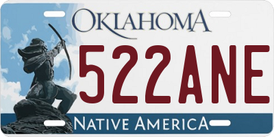 OK license plate 522ANE