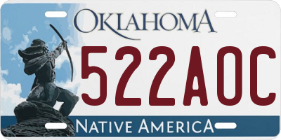 OK license plate 522AOC