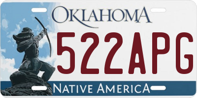 OK license plate 522APG
