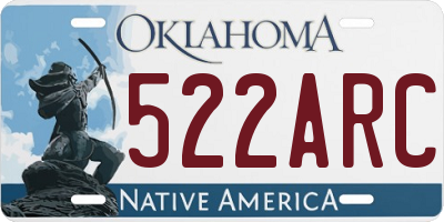 OK license plate 522ARC