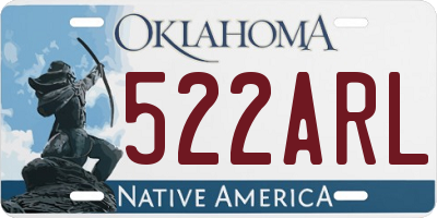 OK license plate 522ARL