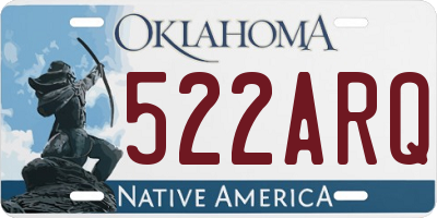 OK license plate 522ARQ