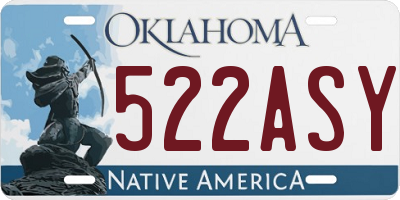 OK license plate 522ASY