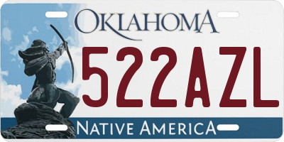OK license plate 522AZL