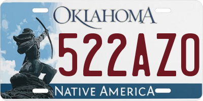 OK license plate 522AZO
